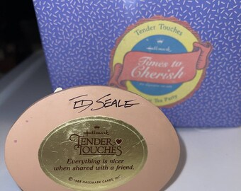 アーティスト エド シールのサイン入り 1988 年 ホールマーク MICE At Tea Party Tender TOUCHES フィギュア -OO