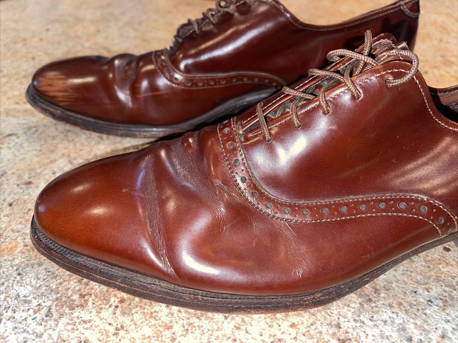 Allen Edmonds Danbury Men Size 14 4A Burgundy Leather Brogue Oxford Dress Shoes Mens Allen Edmonds Oxford Dress Shoes Red Leather Burgundy  main image 2