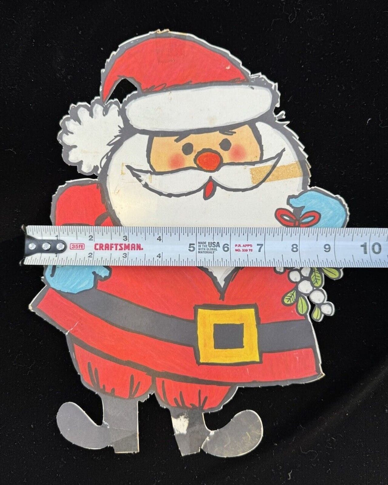 サンタクロース　ビンテージ　壁掛け ヴィンテージ段ボール製サンタクロース切り抜きクリスマス 1960 年代