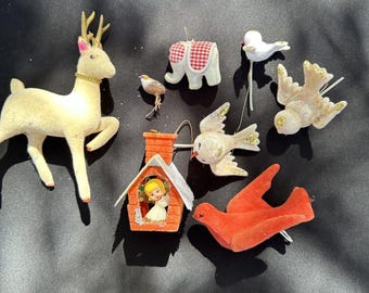 ヴィンテージのサンタのそりとトナカイのクリスマスの置物 - Etsy 日本