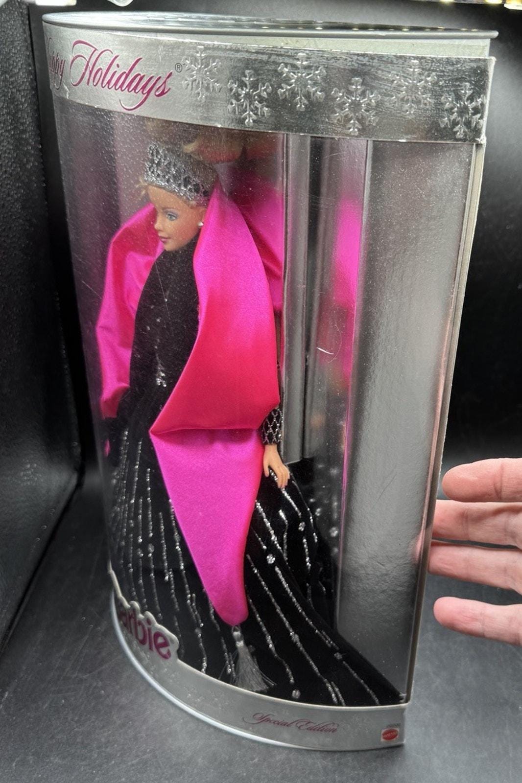 Barbie Happy Holidays 1998 - Robe Noire & Rose (Mattel 20201) NRFB