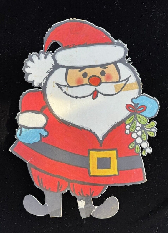 ヴィンテージ段ボール製サンタクロース切り抜きクリスマス 1960 年代