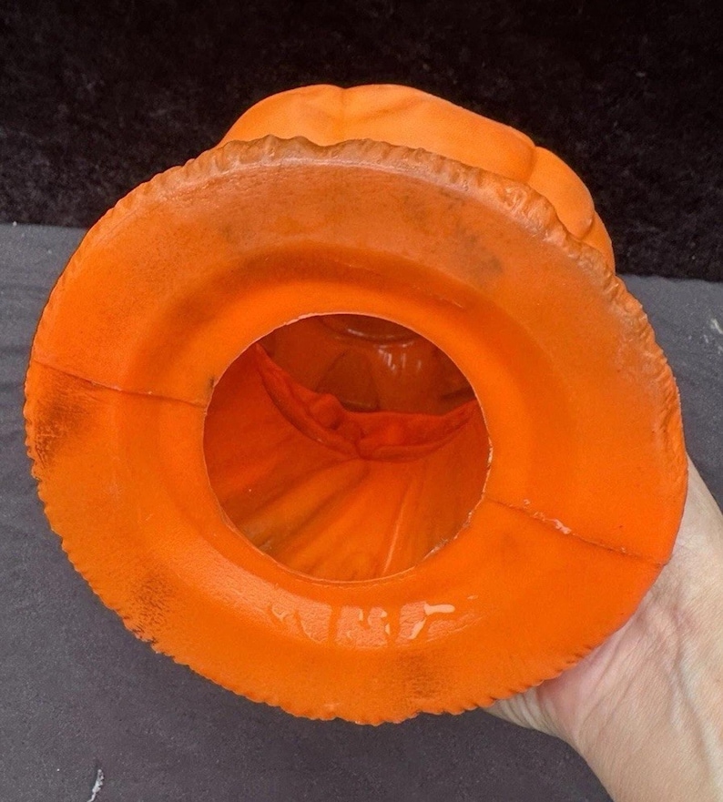 1969 Halloween Blow Mold Pumpkin Jack O Lantern Haystack Vintage EMPIRE ...