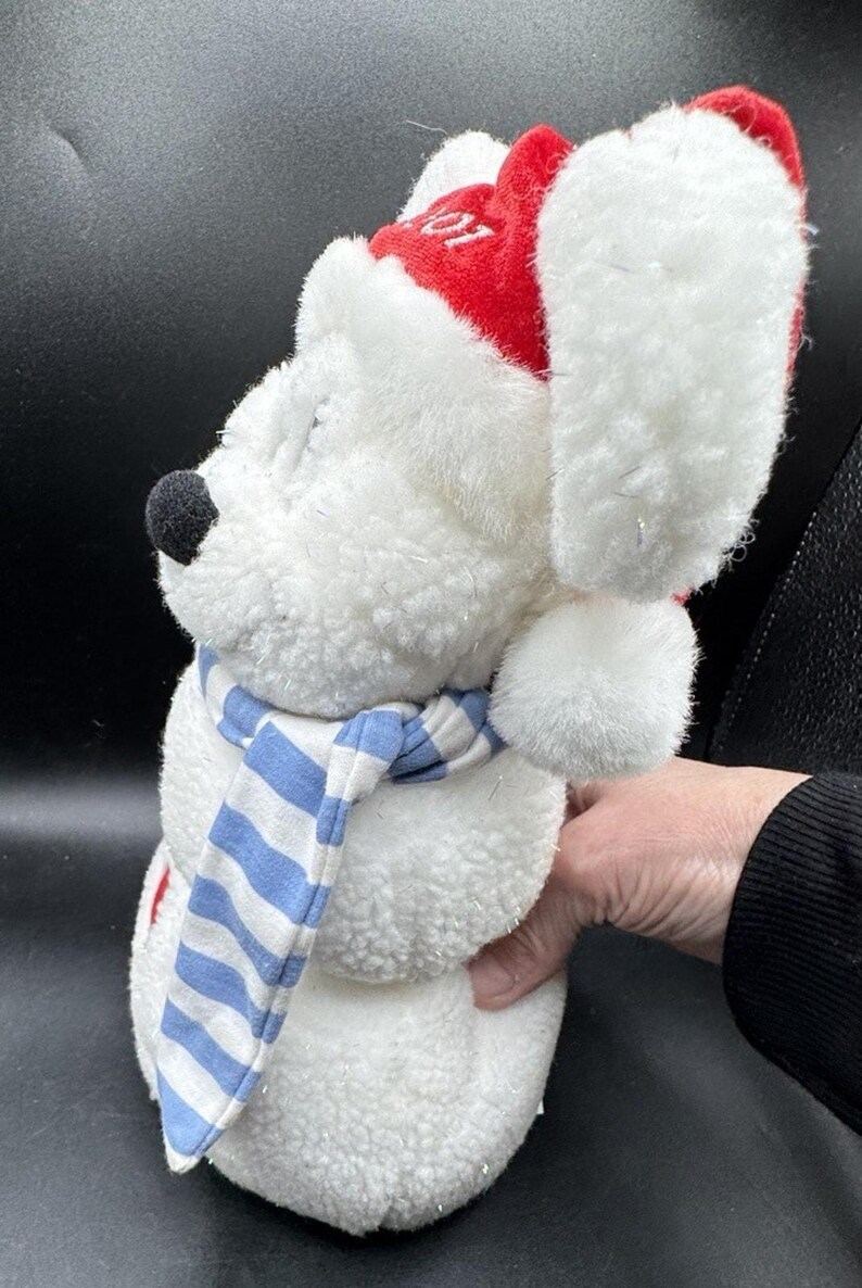 2001 Rare Disney Store Mickey Mouse Snowman Plush 12" Christmas Santa Hat image 4