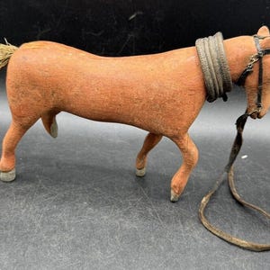 Rare Antique 1800’s Handmade Brown Wood Toy Horse Folk Art SWEDEN SWEDISH -TO4
