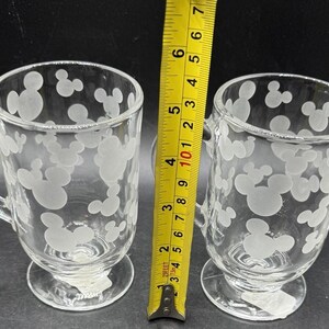 2 Vtg Disney Store Mrożone uszy Myszki Miki 5" kubek na cokole Libbey Glass NWT zdjęcie 5