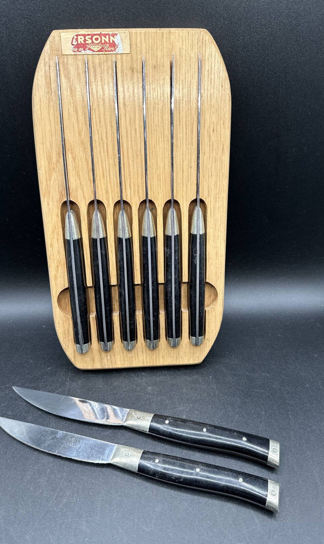 Vintage Knife Set Personna Marked W/ Crown E.L France Stainless Steel