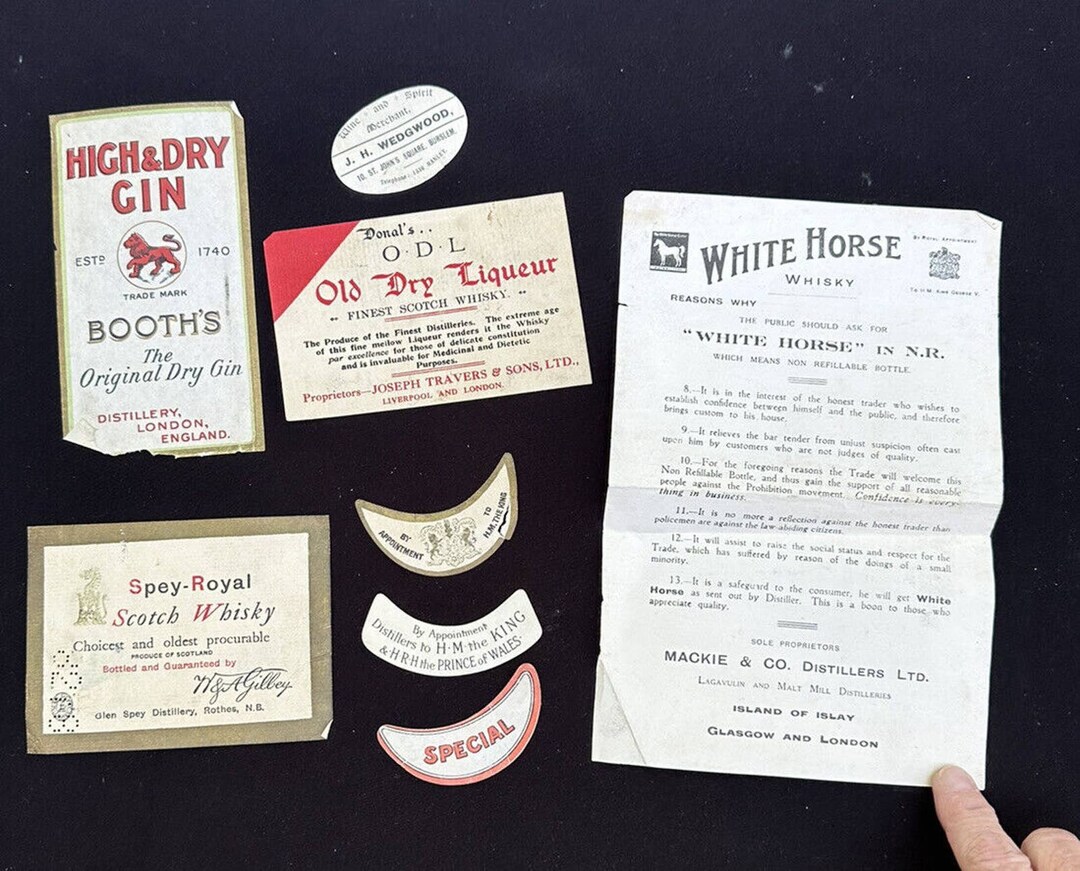 Original Vintage Booths Spey-royal & More Labels Liquor Barware - Etsy