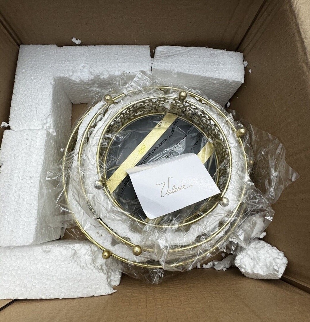 3 Gorgeous Mirror Stacking Rings in Gold Candle Display by Valerie QVC ...