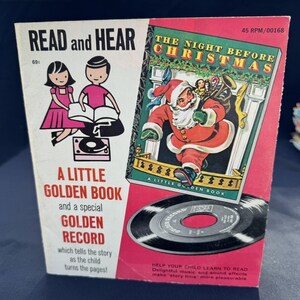 Vtg Läs & Hör Natten Före Jul Bok Mint Record Är Skadad