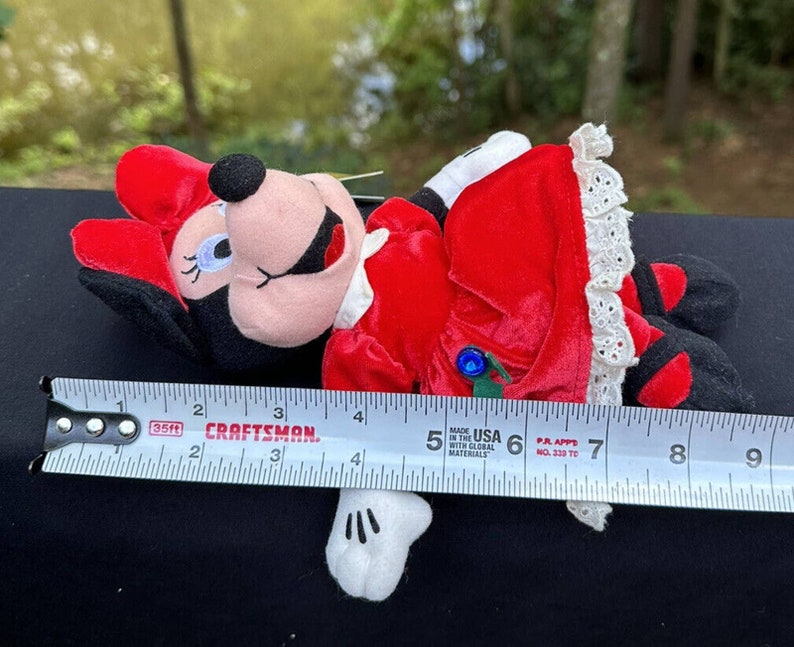 1990s Disney Store “December” Blue Topaz Birthstone Minnie Mouse 8” Bean Plush image 5