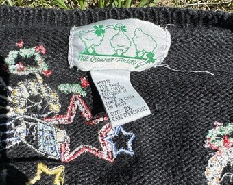 Cardigan De Noël Quacker Factory Taille L - Motifs Campagne (vaches, Canards...) - Occasion Très Bon état