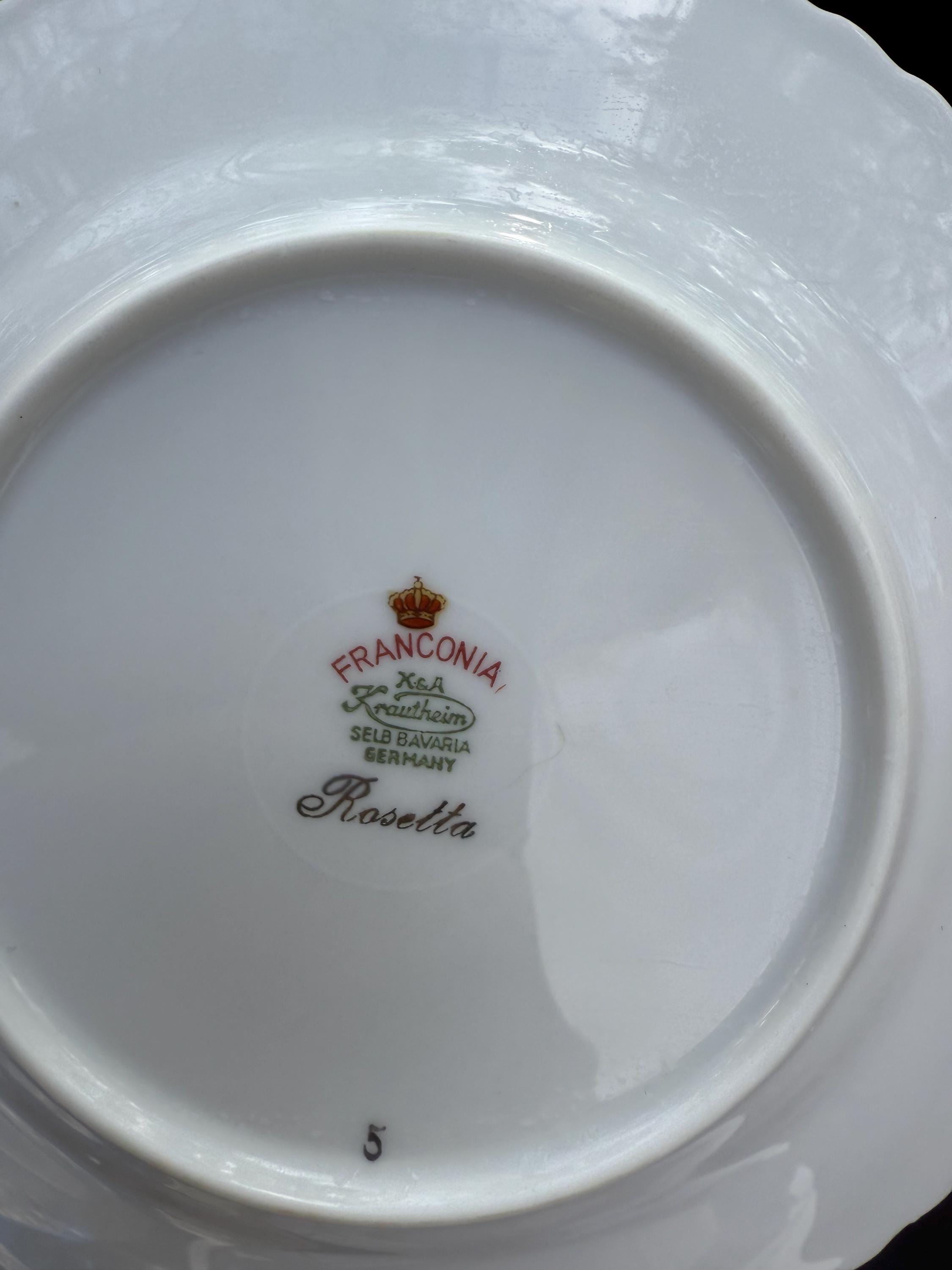 12 Vintage 1940er Jahre Franken Krautheim Selb Bavaria Rosetta  display picture 1