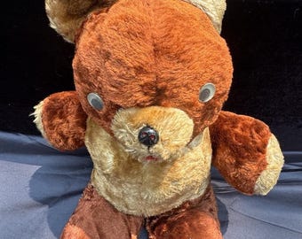 Adorable 1950s Vintage Ideal Toy Teddy Bear Wind Up Music Box Works Beautifully!
