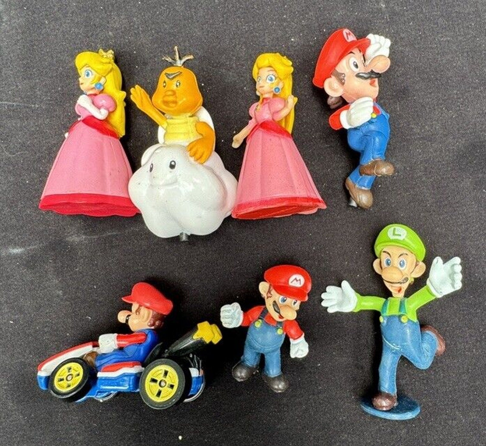 Mini figure Nintendo Super Mario Bros Figures Lot of 7 Peach Lakitu Luigi A75 Etsy