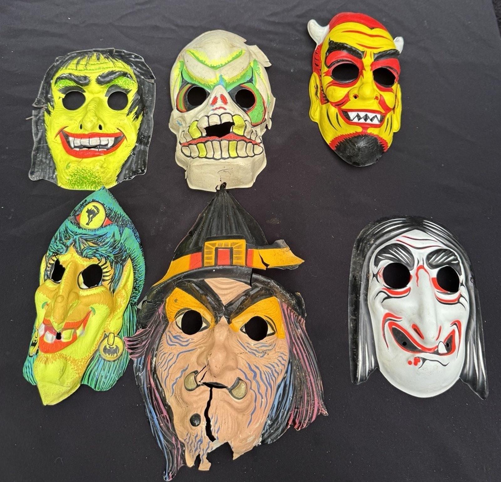 ビンテージマスクマンバンク Rare 1960's HTF Vtg Collegeville Ben Cooper Halloween Mask Lot of