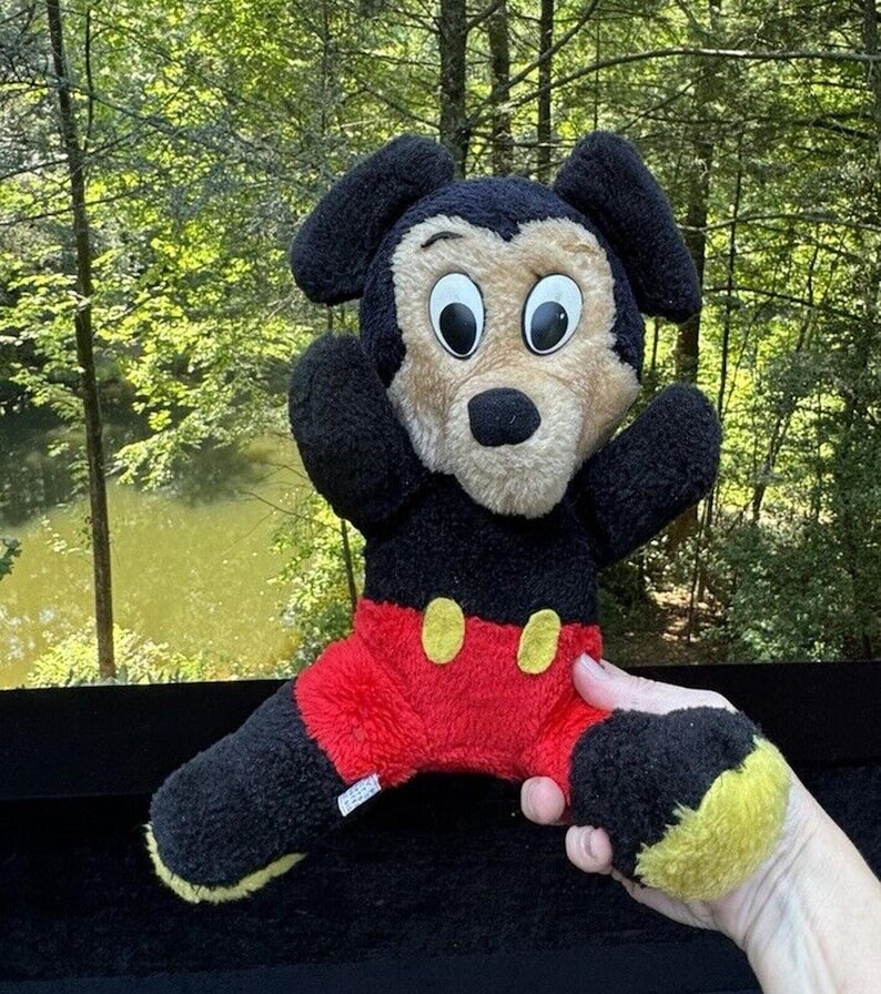 Vintage 1950’s Walt Disney Productions Mickey Mouse Plush Stuffed RARE image 3