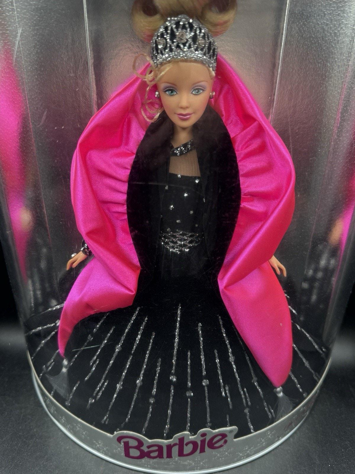 Barbie Happy Holidays Barbie Doll Mattel 1998 Black Pink Dress