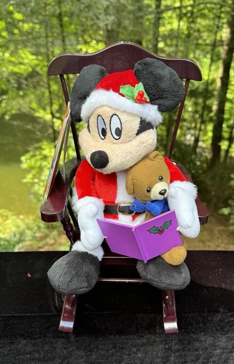 Vintage Gemmy Disney Animated Rockin Chair Santa Mickey Mouse Tested ...