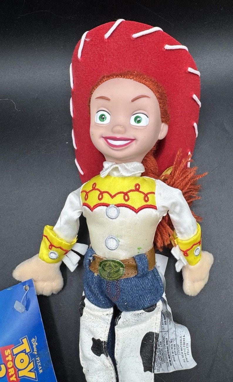 Brand New Vtg JESSIE from Toy Story 2 Disney Store Bean Bag Plush 11” image 2