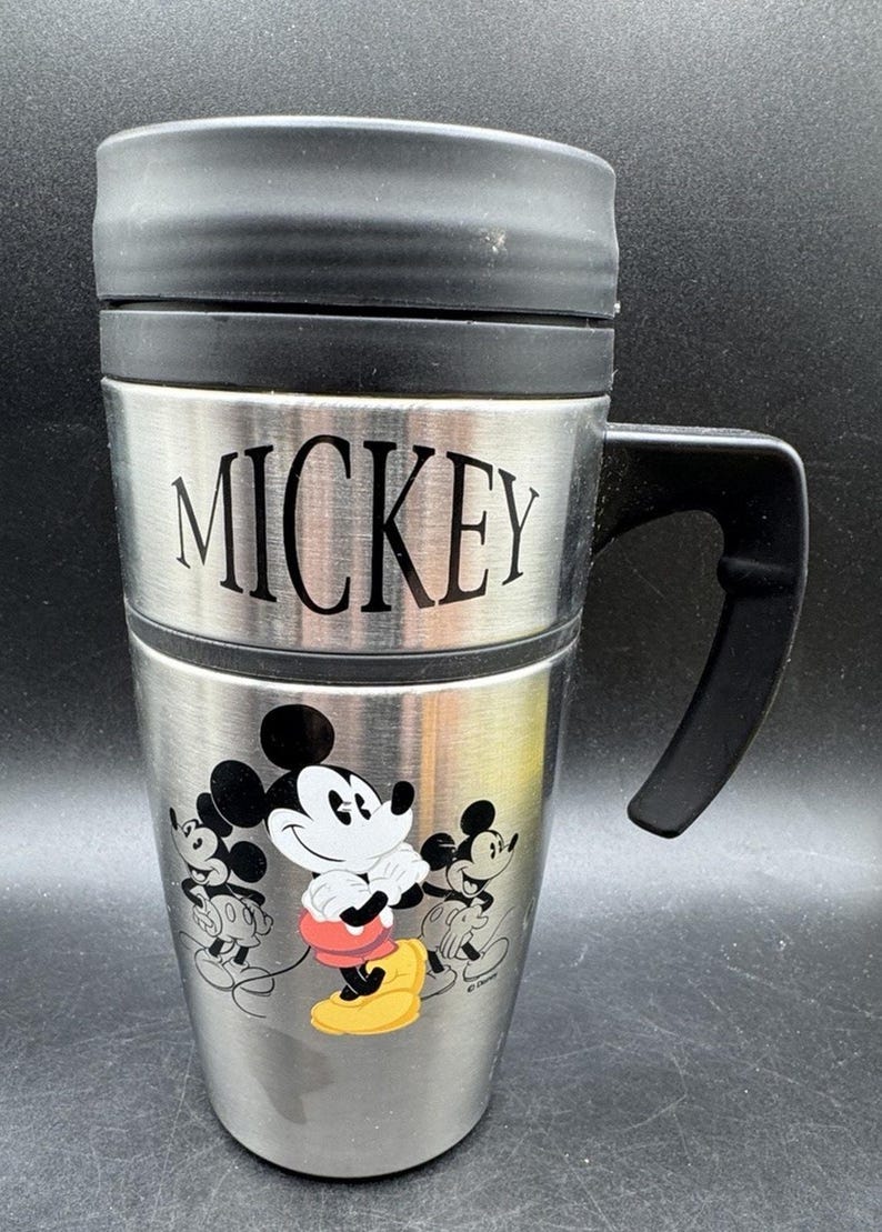 Vintage 1990’s Disney Store Park Mickey Mouse Tumbler Insulated Cup New! -DS3 image 2
