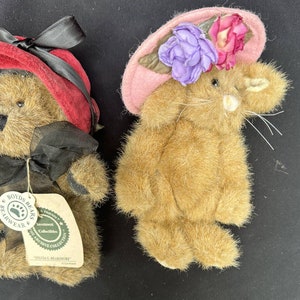 Boyds Bears Gefüllte Häschen & Bären mit Hüten Lot Von 4 Bild 5