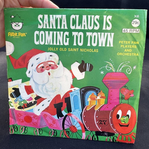 Ausgezeichneter Weihnachtsmann kommt in die Stadt Peter Pan Weihnachtsaufnahme 1965 45U / min