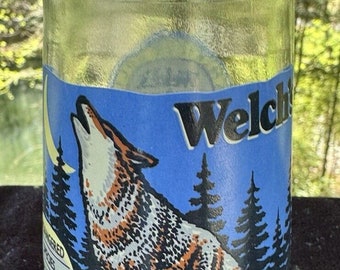 Rare série 4 de Welch's Jelly Jar en verre Espèces en voie de disparition Loup roux Sympa !