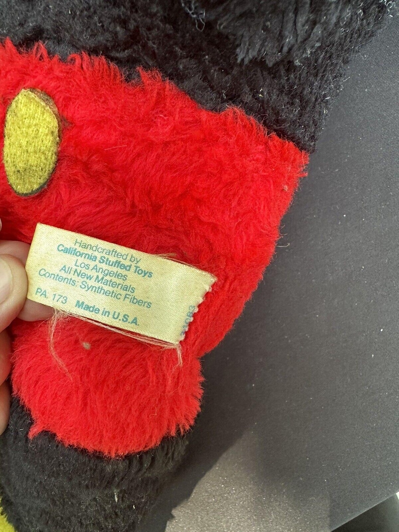 Rare Vintage 21” Disney Walt Disney Characters Mickey Mouse Plush W/ Tail & Tag image 10