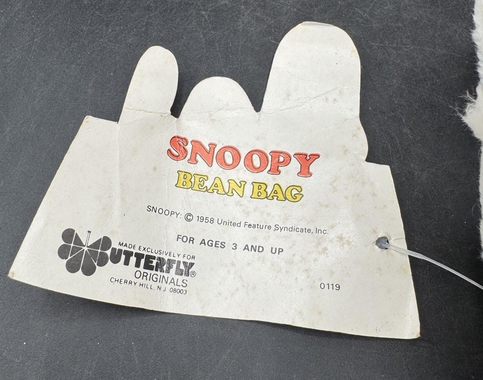 Vintage 1958 Butterfly Originals SNOOPY BEAN BAG With Tag! - Etsy