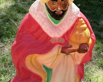 SANTA'S BEST BLOWMOLD Jeweled Wise Man Nativity Christmas Blow Mold 35"