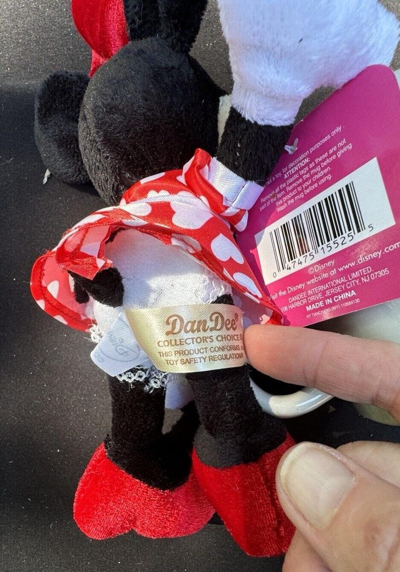 Disney Minnie Mouse Love Hearts Ceramic Coffee Mug & Plush Doll New! -C9 image 9