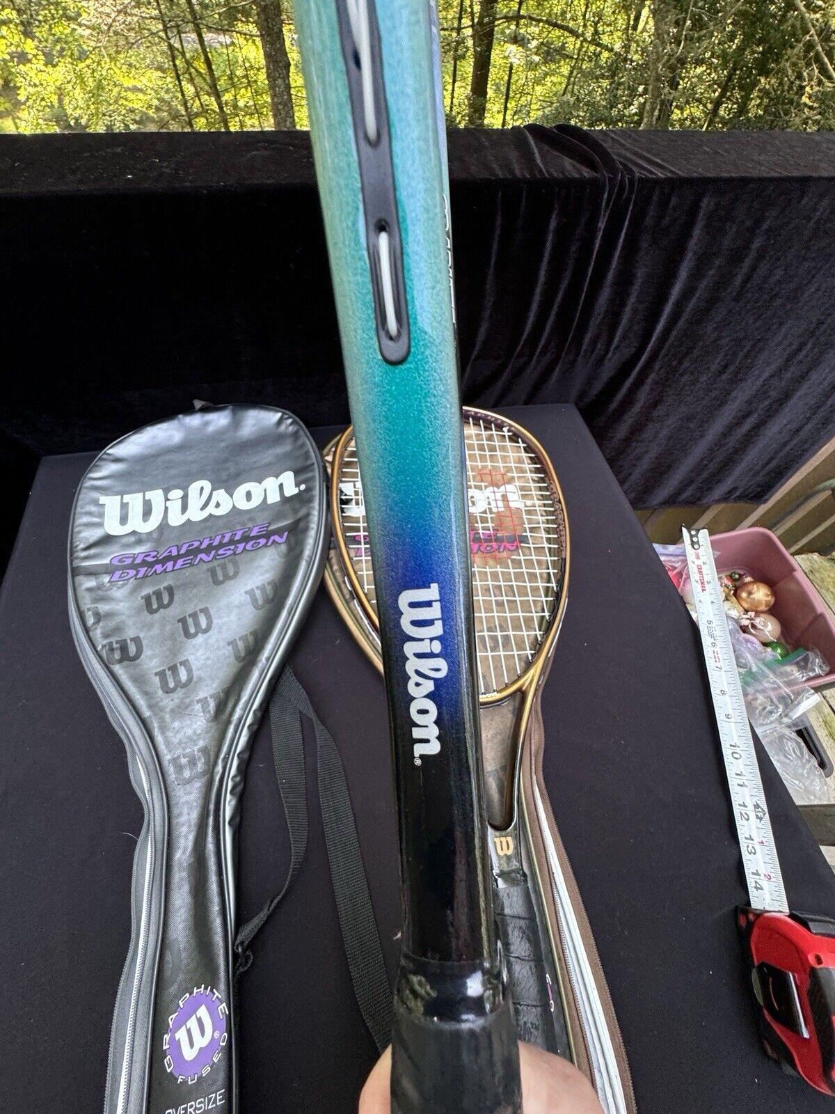 Raquette De Tennis Wilson Graphite Force - Taille De Manche L4 (4 1/2") - Occasion Avec Housse