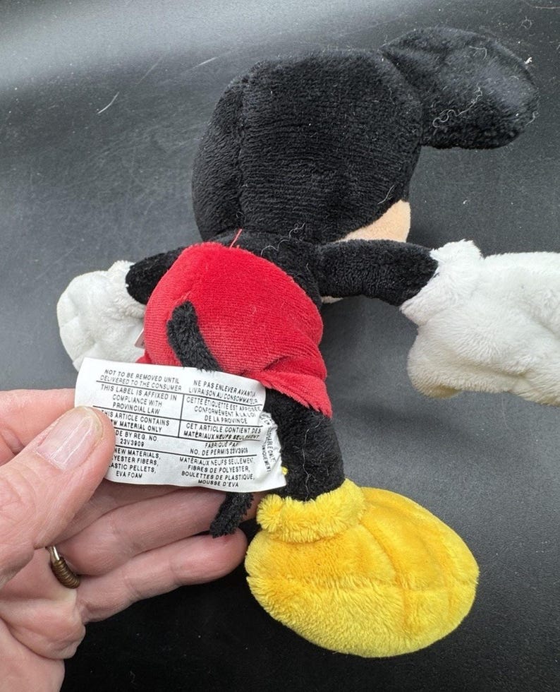 Vintage 1990’s Disney Store Mickey Mouse Plush Soft Velour Stuffy image 6