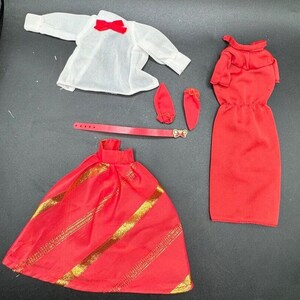 Vintage Barbie Doll 1960 80 s Red Dress Skirt Shirt And Arm Cuffs S1Q vintage-barbie-doll-1960-80-s-red-dress-skirt-shirt-and-arm-cuffs-s1q