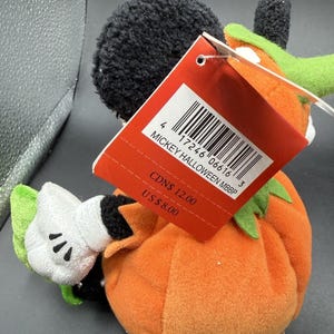 Disney Store Halloween Mickey Mouse Exclusive Bean Bag Plush Pumpkin Costume -43 image 7