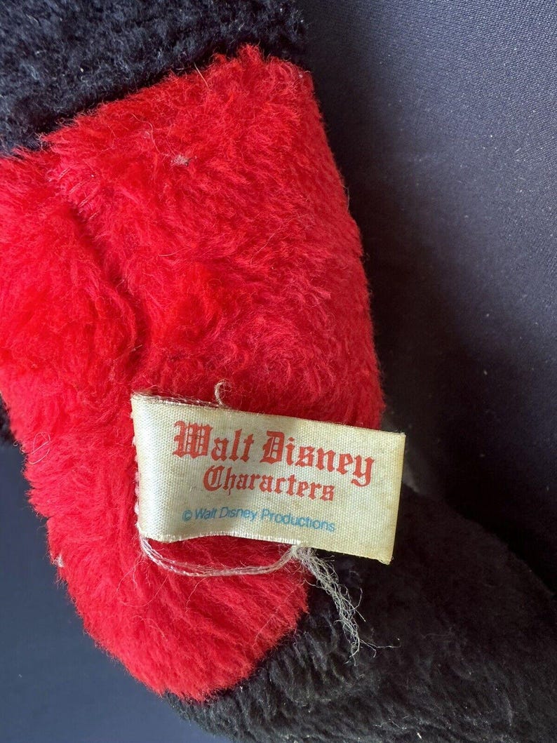 Rare Vintage 21” Disney Walt Disney Characters Mickey Mouse Plush W/ Tail & Tag image 9