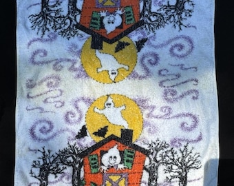VTG Halloween Jack O'Lantern Spöke Kökshanddukar Fransar 1980-talet - C2