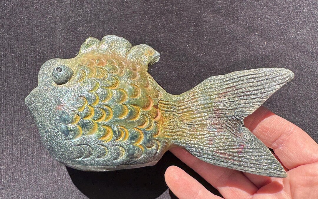 Vintage Artisan Ann Wallin Raku Fish Figure Handmade and Signed *damage ...