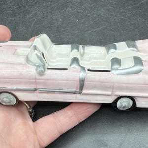 Vintage 1989 Mary Kay Cosmetics roze Cadillac visitekaartjeshouder keramiek - D2