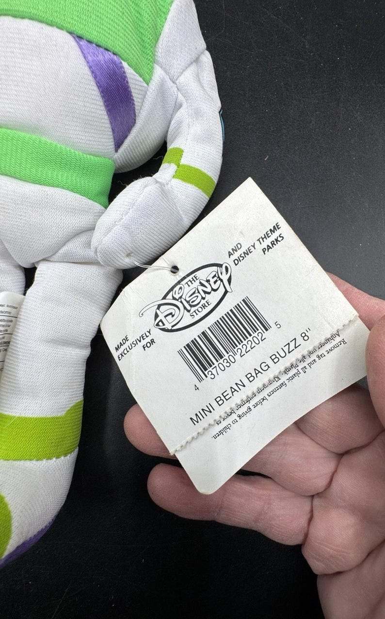 Brand New Disney Store Toy Story 1990’s Bean Bag Plush BUZZ LIGHTYEAR NWT! image 4