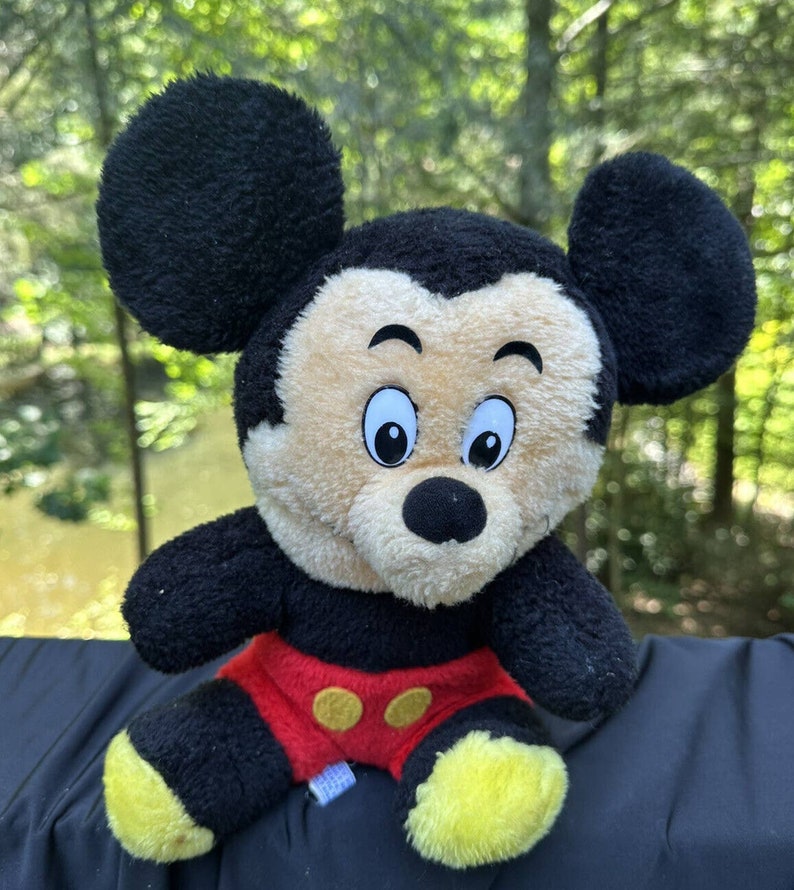 Peluche de Mickey Mouse de Disneyland Walt Disney World, años 50, recuerdo - S21 imagen 1