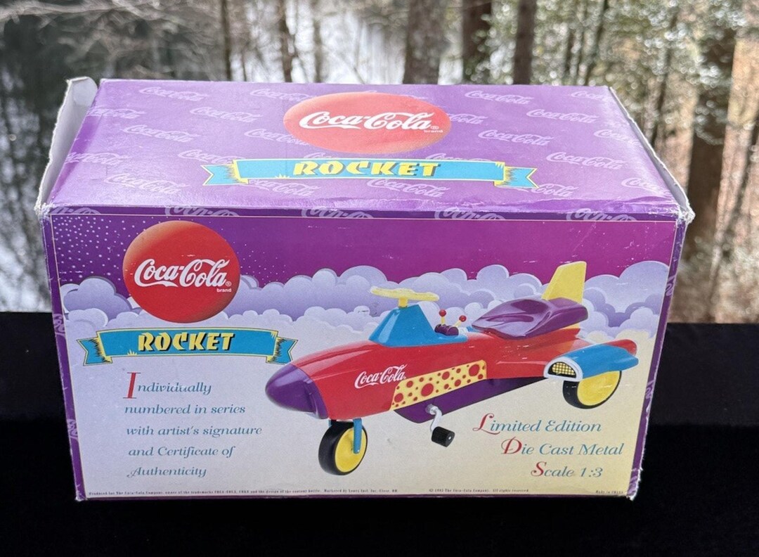 Limited Edition COCA COLA Die-cast Metal Rocket Pedal Car Scale 1