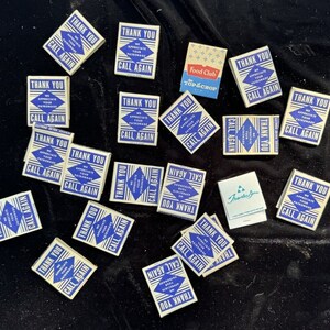 Vintage Matchbook Streichhölzer Danke, rufen Sie noch einmal an Blau Vintage Schön 6E Bild 2