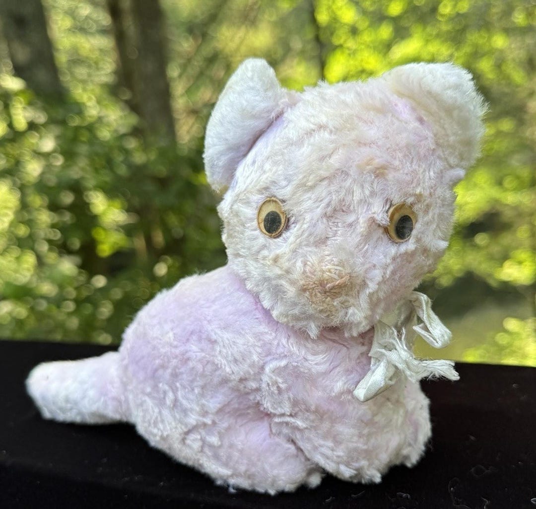 海外ヴィンテージ 猫 ぬいぐるみ アンティークVintage Cat Plush Rare Vintage Toy Baby Pink Cat Plush 1950s Stuffed Animal - Etsy