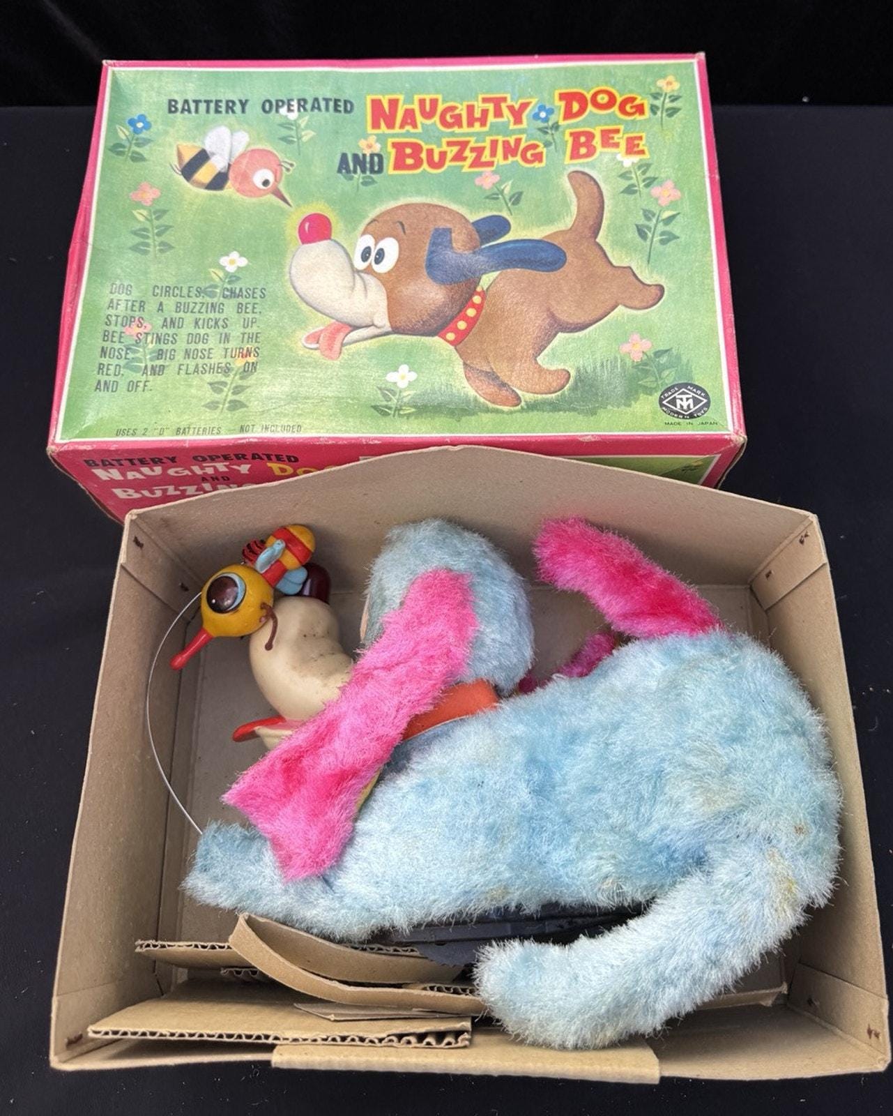 Rare 1950's Naughty Dog & Bee Japan Modern Toys in Original Box