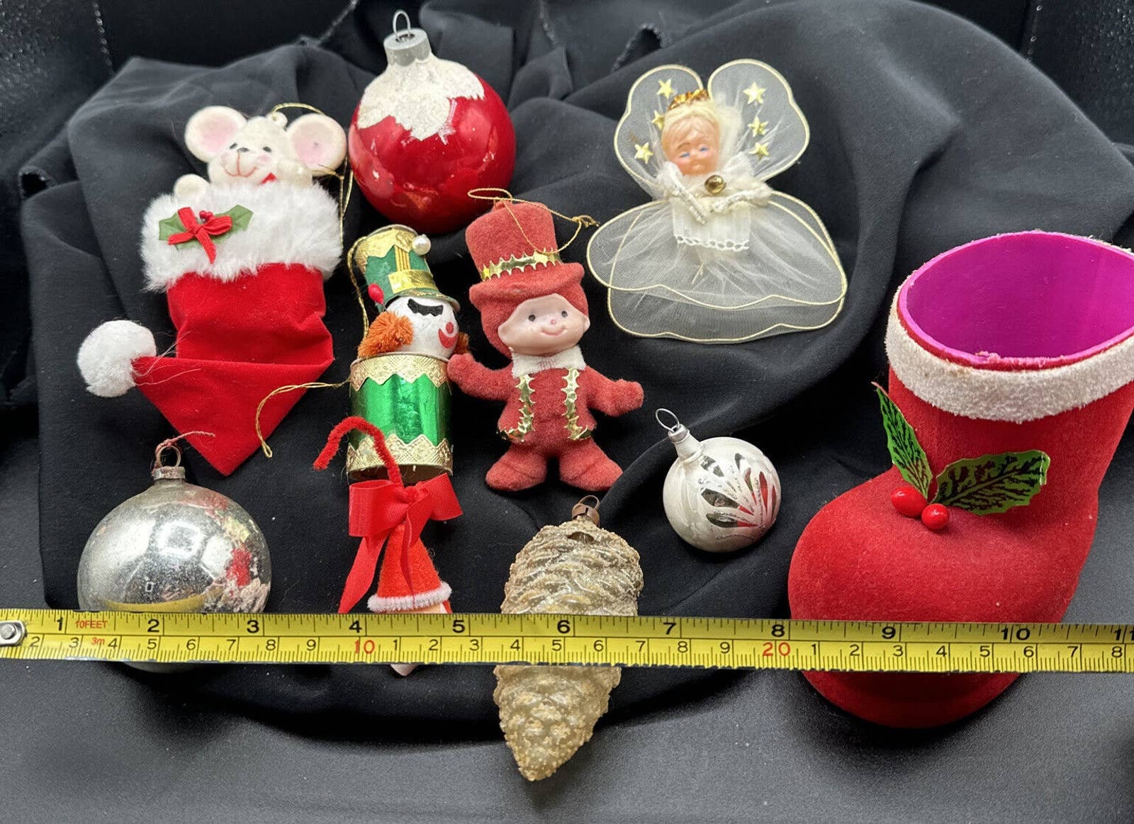 * vintage ornaments ❀ * ✴ * クリスマスセット (a) Vintage Mid Century Felt Plastic Japan Taiwan Christmas Tree