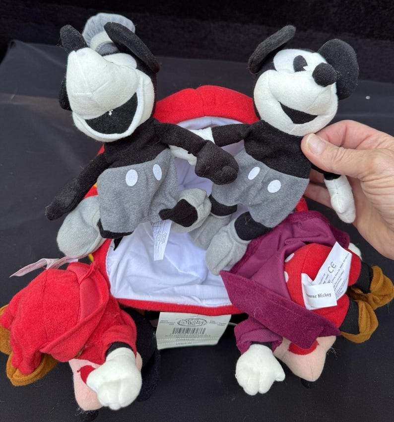 Disney Mickey Mouse Plush 70 Happy Years 4 eras of Mickey Mouse in Pants Boat image 10