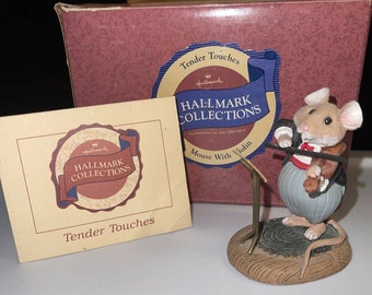 MINT! 1988 Hallmark Tender Touches Sounds Of Joy Fill The Air Mouse with Violin SS.