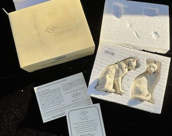 Lenox Awake to A Kiss Loving Cats Sculpture Collection Accented